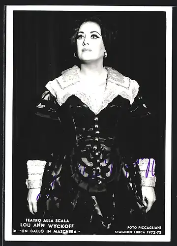 AK Opernsängerin Lou Ann Wyckoff in Un Ballo in Maschera, Autograph