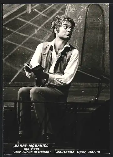AK Opernsänger Barry McDaniel als Poet in Der Türke in Italien, Autograph