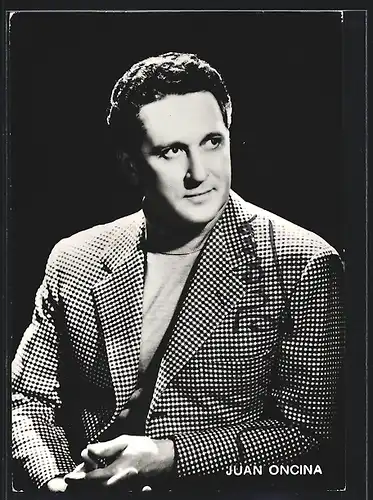 AK Opernsänger Juan Oncina im Sakko, Autograph
