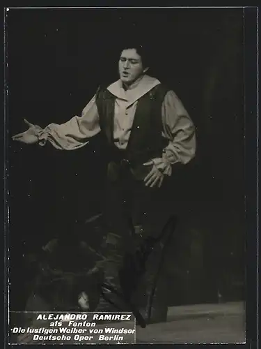 AK Opernsänger Alejandro Ramirez als Fenton, Autograph