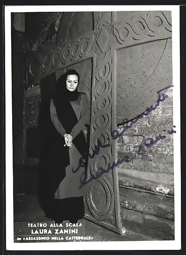 AK Opernsängerin Laura Zanini in Assassinio nella Cattedrale, Autograph