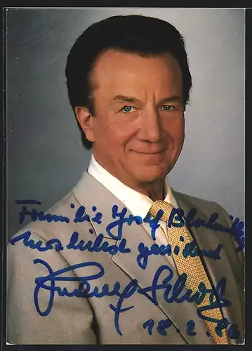 AK Opernsänger Rudolf Schock im Anzug, Autograph