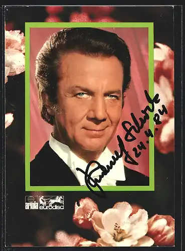 AK Opernsänger Rudolf Schock im Anzug, Autograph