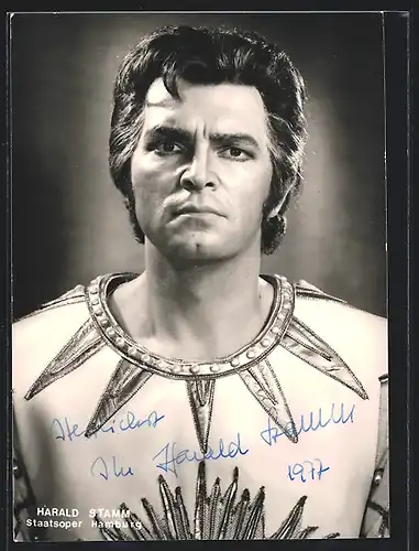 AK Opernsänger Harald Stamm im Kostüm, Autograph