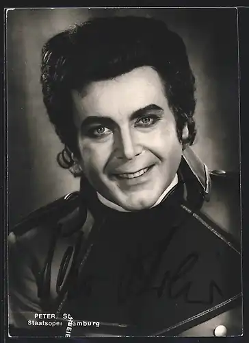 AK Opernsänger Peter Schreier am Lächeln, mit original Autograph