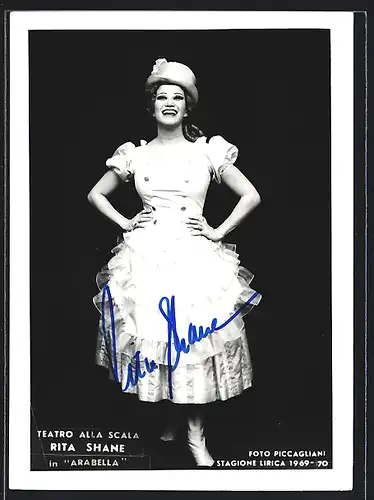 AK Opernsängerin Rita Shane in Arabella, mit original Autograph