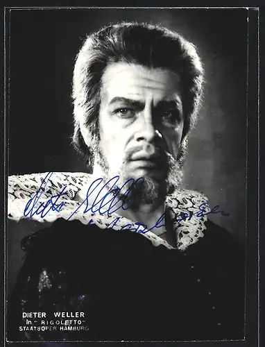 AK Opernsänger Dieter Weller in Rigoletto, mit original Autograph
