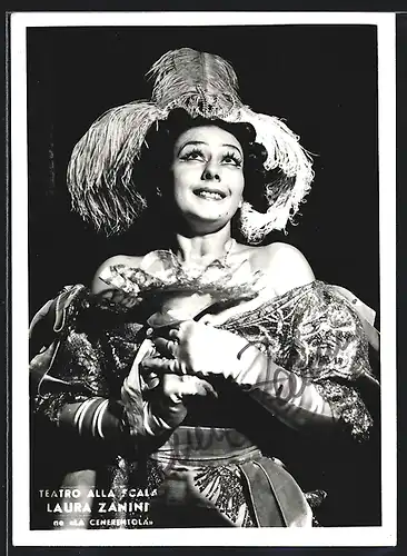 AK Opernsängerin Laura Zanini in La Cenerentola, mit original Autograph