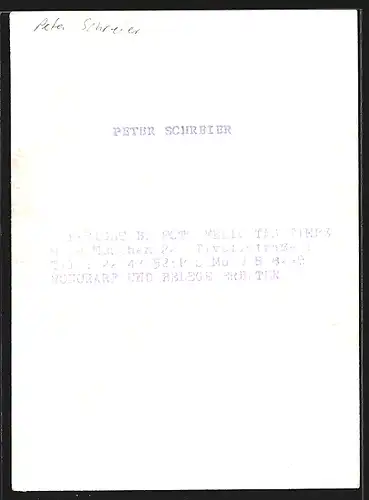 AK Opernsänger Peter Schreier in Anzug und Brille, mit original Autograph