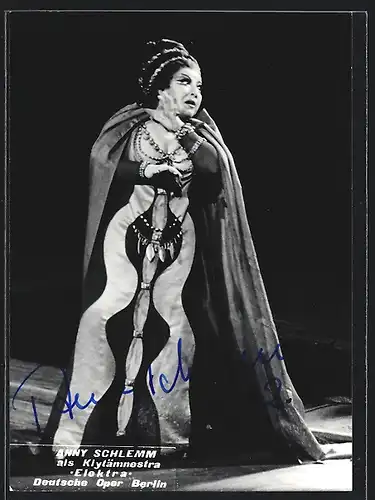 AK Opernsängerin Anny Schlemm als Klytämnestra in Elektra, mit original Autograph