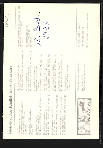 AK Opernsängerin Erika Köth am Lächeln, mit original Autograph