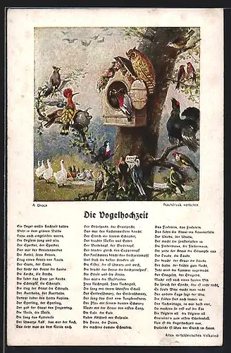AK Bunte Reihe Nr. 115, Die Vogelhochzeit, Volkslied