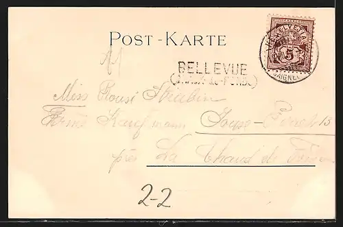 Lithographie Briefmarken Stadt-Post-Basel