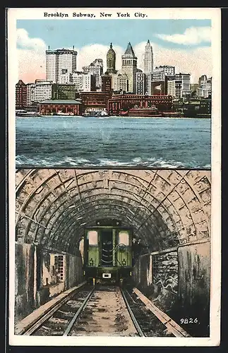 AK New York City, Brooklyn Subway, Panorama