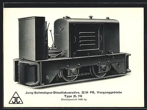 AK Jung-Schmalspur-Diesellokomotive mit Vierganggetriebe, Type ZL 114