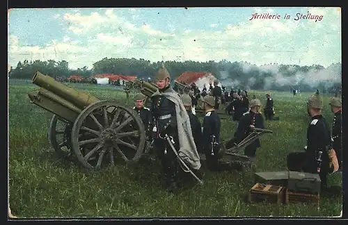 AK Artillerie in der Feuerstellung