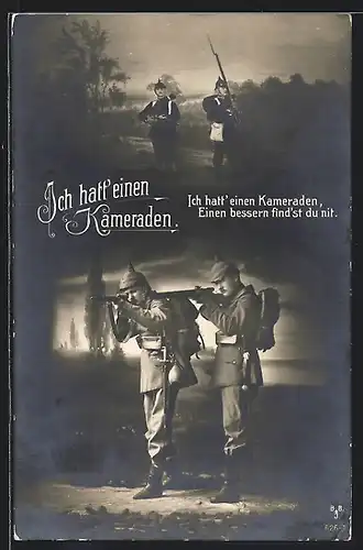 AK Soldaten der Infanterie zielen mit ihrem Gewehr