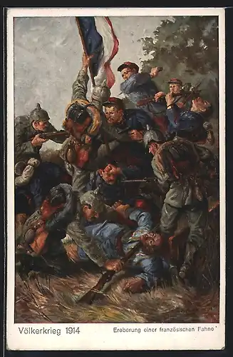 AK Eroberung einer französischen Fahne