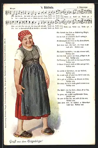 Lied-AK Hilmar Mückenberger: Bärbele