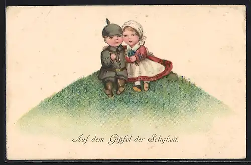 AK Auf dem Gipfel der Seligkeit, Kleiner Soldat mit einem Mädchen