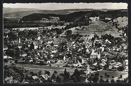 AK Lenzburg, Gesamtansicht aus der Vogelschau