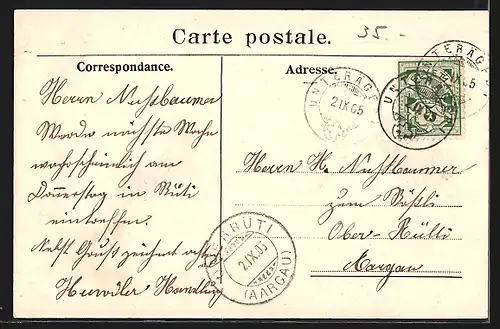 AK Unter-Aegeri, Teilansicht mit Kirche