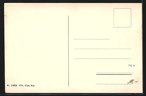 AK Zug, Teilansicht mit Kirche
