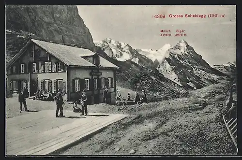 AK Grosse Scheidegg, Gasthaus, Mönch, Eiger