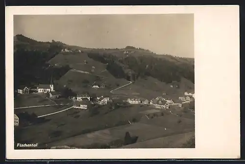 AK Fischenthal, Panorama mit Kirche