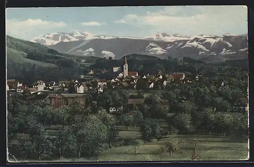 AK Hausen a. A., Teilansicht mit Bergen