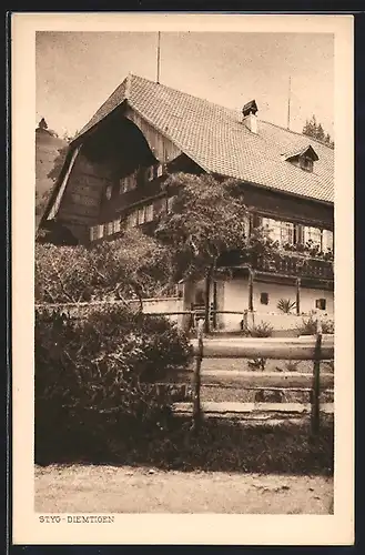 AK Styg-Diemtigen, Blick auf ein grosses Haus
