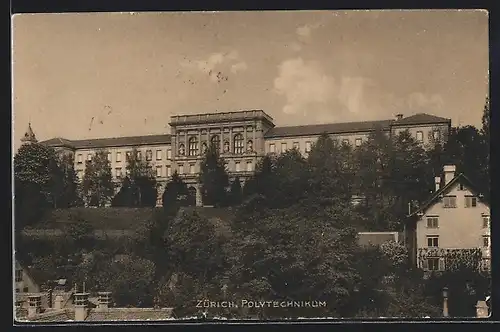 AK Zürich, Polytechnikum mit Umgebung