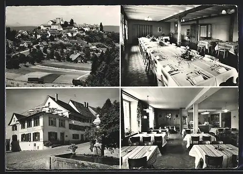 AK Regensberg, Gasthaus zum Löwen Fam. Neeracher mit Innenansichten, Gesamtansicht