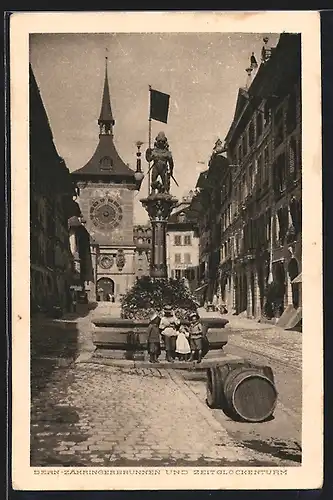 AK Bern, Zähringerbrunnen und Zeitglockenturm