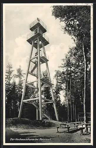 AK Reisiswil, Hochwachtturm und Bänke, Gasthaus Hochwacht Fr. Kämpfer