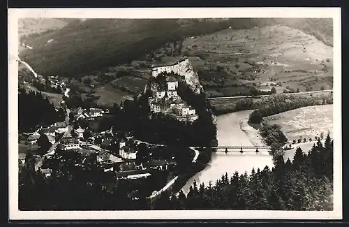 AK Oravsky Podzamok, Ortsansicht von oben