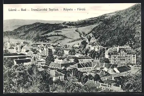 AK Trencianské Teplice, Blick auf den Kurort