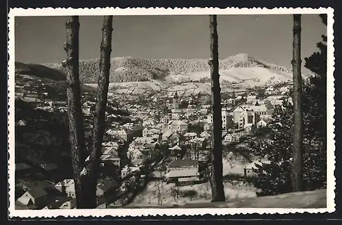 AK Ban. Stiavnica, Ortsansicht im Winter