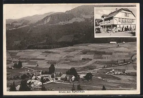 AK Riffenmatt, Gasthof zum Hirschen, Ortsansicht aus der Vogelschau