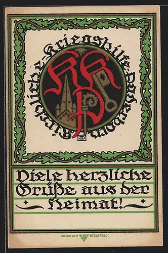 AK Paderborn, Kirchliche Kriegshilfe, Kriegsgefangenen-Heimkehrerkarte No. 6