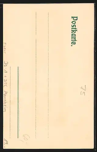 Lithographie Soldat in Uniform des Inf. Regt. Grossherzog 3