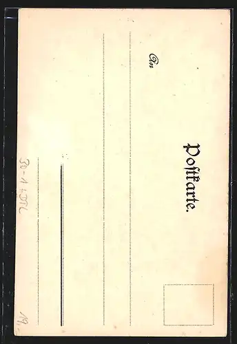Lithographie Hannover, Kgl. Hannoversche Armee 1866, Garde-Kürassier, Infanterist Corporal