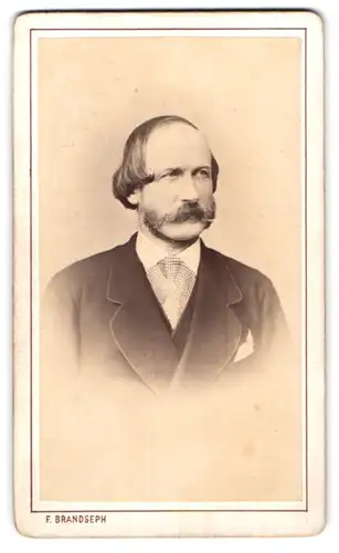 Fotografie F. Brandseph, Stuttgart, Portrait Herr I. de Reischach im Anzug mit Bart