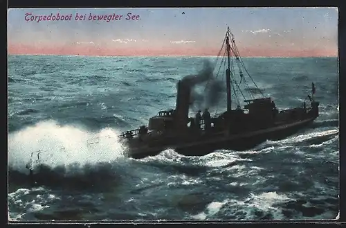 AK Torpedoboot in bewegter See