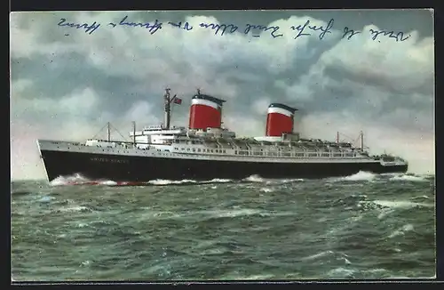 AK Passagierschiff SS  United States  auf hoher See