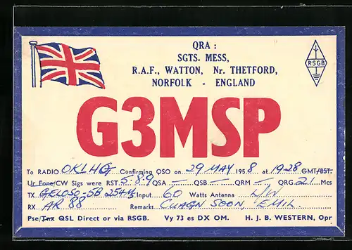 AK Radiofrequenz G3MSP, Union Jack