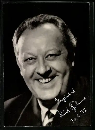 AK Opernsänger Kurt Böhme lächelt herzlich, original Autograph