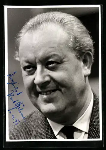 AK Opernsänger Kurt Böhme im Anzug, original Autograph