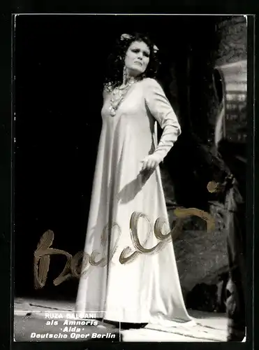 AK Opernsängerin Ruza Baldani als Amneris in Aida, mit original Autograph