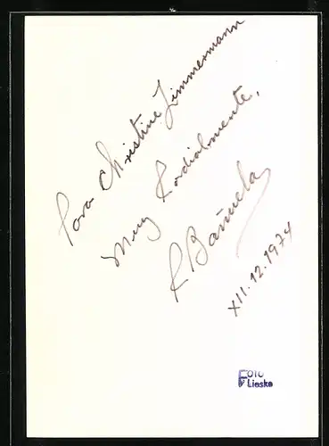 AK Opernsänger Roberto Banuelas von der Staatsoper Hamburg, original Autograph